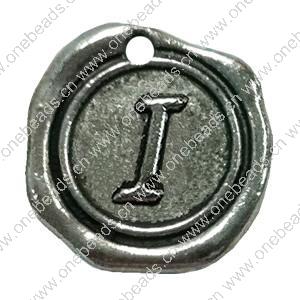 Pendant. Fashion Zinc Alloy Jewelry Findings. Letter 19x19mm. Sold by Bag