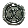 Pendant. Fashion Zinc Alloy Jewelry Findings. Letter 19x19mm. Sold by Bag