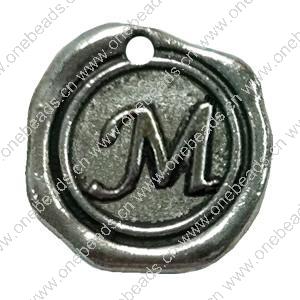 Pendant. Fashion Zinc Alloy Jewelry Findings. Letter 19x19mm. Sold by Bag