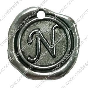 Pendant. Fashion Zinc Alloy Jewelry Findings. Letter 19x19mm. Sold by Bag