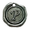 Pendant. Fashion Zinc Alloy Jewelry Findings. Letter 19x19mm. Sold by Bag