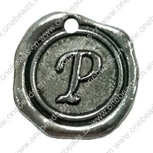 Pendant. Fashion Zinc Alloy Jewelry Findings. Letter 19x19mm. Sold by Bag