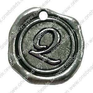 Pendant. Fashion Zinc Alloy Jewelry Findings. Letter 19x19mm. Sold by Bag