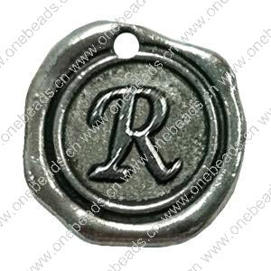 Pendant. Fashion Zinc Alloy Jewelry Findings. Letter 19x19mm. Sold by Bag