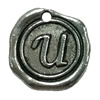 Pendant. Fashion Zinc Alloy Jewelry Findings. Letter 19x19mm. Sold by Bag