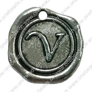 Pendant. Fashion Zinc Alloy Jewelry Findings. Letter 19x19mm. Sold by Bag