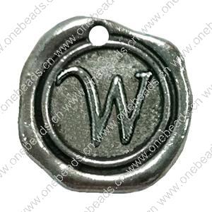 Pendant. Fashion Zinc Alloy Jewelry Findings. Letter 19x19mm. Sold by Bag