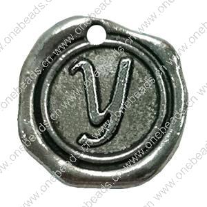 Pendant. Fashion Zinc Alloy Jewelry Findings. Letter 19x19mm. Sold by Bag