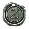 Pendant. Fashion Zinc Alloy Jewelry Findings. Letter 19x19mm. Sold by Bag
