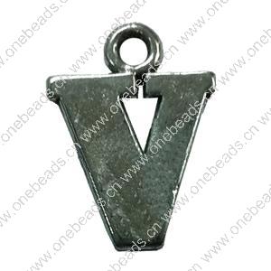 Pendant. Fashion Zinc Alloy Jewelry Findings. Letter 19x12mm. Sold by Bag
