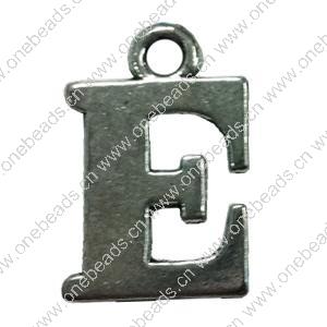 Pendant. Fashion Zinc Alloy Jewelry Findings. Letter 15x12mm. Sold by Bag