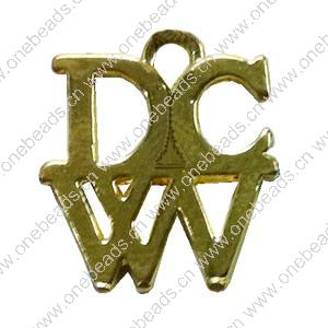 Pendant. Fashion Zinc Alloy Jewelry Findings. Letter 18x18mm. Sold by Bag