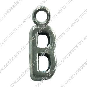 Pendant. Fashion Zinc Alloy Jewelry Findings. Letter 16x7mm. Sold by Bag