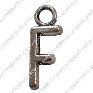 Pendant. Fashion Zinc Alloy Jewelry Findings. Letter 16x7mm. Sold by Bag