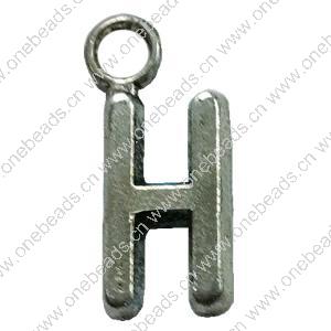 Pendant. Fashion Zinc Alloy Jewelry Findings. Letter 16x7mm. Sold by Bag