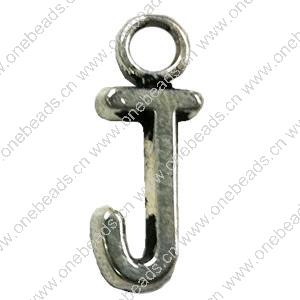Pendant. Fashion Zinc Alloy Jewelry Findings. Letter 16x6mm. Sold by Bag