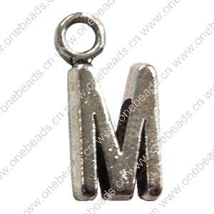 Pendant. Fashion Zinc Alloy Jewelry Findings. Letter 16x8mm. Sold by Bag