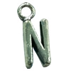 Pendant. Fashion Zinc Alloy Jewelry Findings. Letter 16x7mm. Sold by Bag