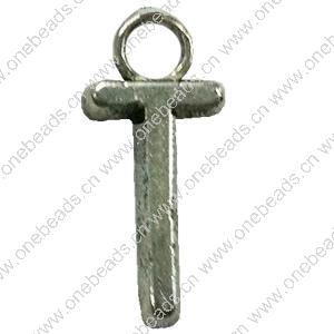 Pendant. Fashion Zinc Alloy Jewelry Findings. Letter 16x7mm. Sold by Bag 