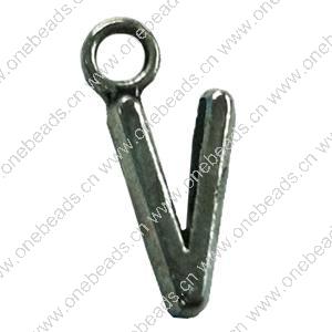 Pendant. Fashion Zinc Alloy Jewelry Findings. Letter 16x7mm. Sold by Bag