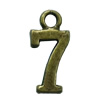 Pendant. Fashion Zinc Alloy Jewelry Findings. Arabic numerals 16x8mm. Sold by Bag