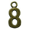 Pendant. Fashion Zinc Alloy Jewelry Findings. Arabic numerals 16x8mm. Sold by Bag
