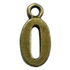 Pendant. Fashion Zinc Alloy Jewelry Findings. Arabic numerals 16x8mm. Sold by Bag
