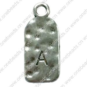 Pendant. Fashion Zinc Alloy Jewelry Findings. Letter 26x12mm. Sold by Bag