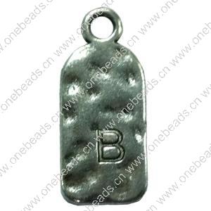 Pendant. Fashion Zinc Alloy Jewelry Findings. Letter 26x12mm. Sold by Bag