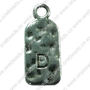 Pendant. Fashion Zinc Alloy Jewelry Findings. Letter 26x12mm. Sold by Bag