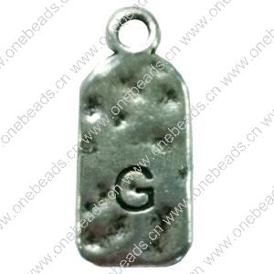 Pendant. Fashion Zinc Alloy Jewelry Findings. Letter 26x12mm. Sold by Bag