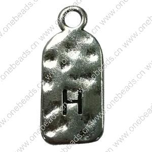 Pendant. Fashion Zinc Alloy Jewelry Findings. Letter 26x12mm. Sold by Bag