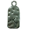 Pendant. Fashion Zinc Alloy Jewelry Findings. Letter 26x12mm. Sold by Bag
