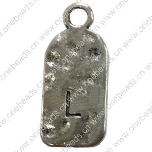 Pendant. Fashion Zinc Alloy Jewelry Findings. Letter 26x12mm. Sold by Bag