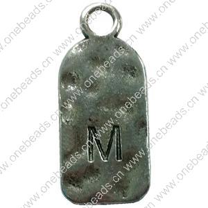 Pendant. Fashion Zinc Alloy Jewelry Findings. Letter 26x12mm. Sold by Bag