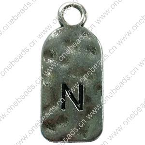 Pendant. Fashion Zinc Alloy Jewelry Findings. Letter 26x12mm. Sold by Bag