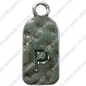 Pendant. Fashion Zinc Alloy Jewelry Findings. Letter 26x12mm. Sold by Bag