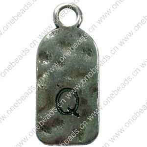 Pendant. Fashion Zinc Alloy Jewelry Findings. Letter 26x12mm. Sold by Bag