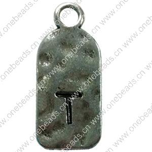 Pendant. Fashion Zinc Alloy Jewelry Findings. Letter 26x12mm. Sold by Bag