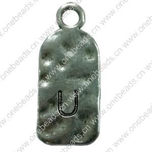 Pendant. Fashion Zinc Alloy Jewelry Findings. Letter 26x12mm. Sold by Bag