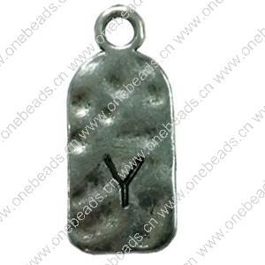 Pendant. Fashion Zinc Alloy Jewelry Findings. Letter 26x12mm. Sold by Bag