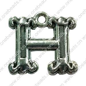 Pendant. Fashion Zinc Alloy Jewelry Findings. Letter 25x20mm. Sold by Bag