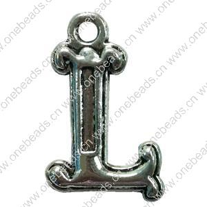 Pendant. Fashion Zinc Alloy Jewelry Findings. Letter 25x20mm. Sold by Bag