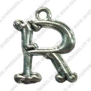 Pendant. Fashion Zinc Alloy Jewelry Findings. Letter 25x20mm. Sold by Bag