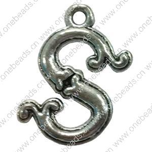 Pendant. Fashion Zinc Alloy Jewelry Findings. Letter 25x20mm. Sold by Bag