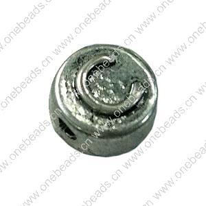 Beads. Fashion Zinc Alloy jewelry findings. Flat Round 10x10mm. Sold by Bag