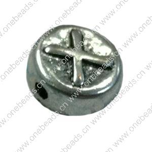 Beads. Fashion Zinc Alloy jewelry findings. Flat Round 10x10mm. Sold by Bag