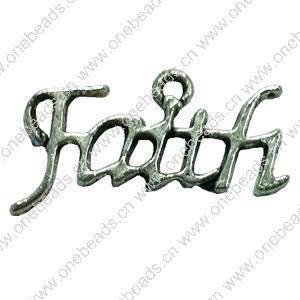 Pendant. Fashion Zinc Alloy Jewelry Findings. Letter 23x14mm. Sold by Bag