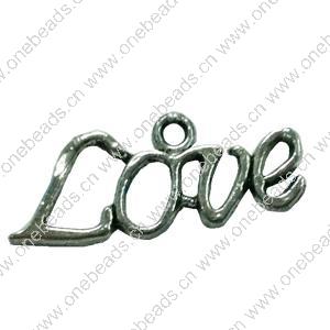 Pendant. Fashion Zinc Alloy Jewelry Findings. Letter 24x11mm. Sold by Bag 