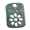 Pendant. Fashion Zinc Alloy Jewelry Findings. Rectangle 18x14mm. Sold by Bag

